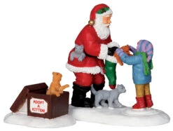 Lemax Santa And Kittens - 2 Piece Set -Lemax gs75gji9obzfajqasjhj