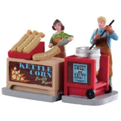 Lemax Kettle Corn Stand - 2 Piece Set