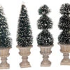 Lemax Cone-Shaped & Sculpted Topiaries - Set Of 4