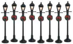 Lemax Village Gas Lantern Street Lamp - Set Of 8
