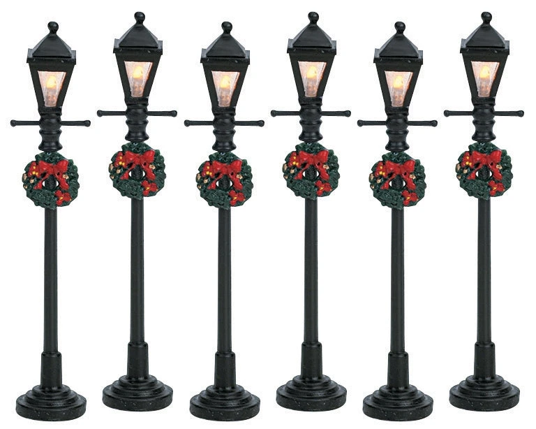 Lemax Village Gas Lantern Street Lamp - Set Of 6 3 Lemax Village Gas Lantern Street Lamp - Set Of 6
